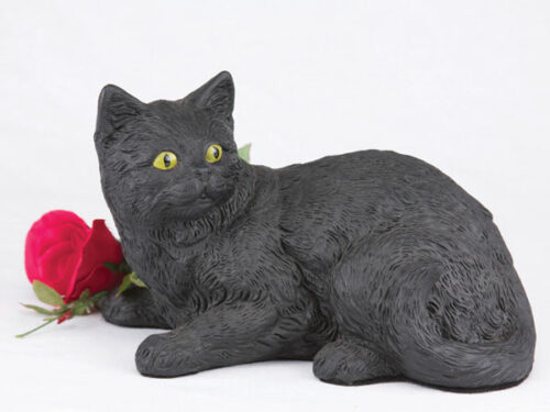Companion Series cat cremation urn longhair black