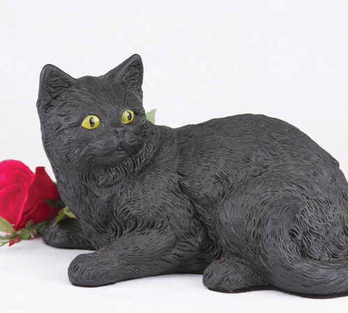 Companion Series cat cremation urn longhair black