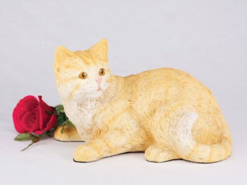 Companion Series cat cremation urn shorthair striped orange tabby