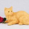 Companion Series cat cremation urn shorthair solid orange - not calico