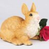 Rabbit - Brown & White figurine cremation urn for ashes