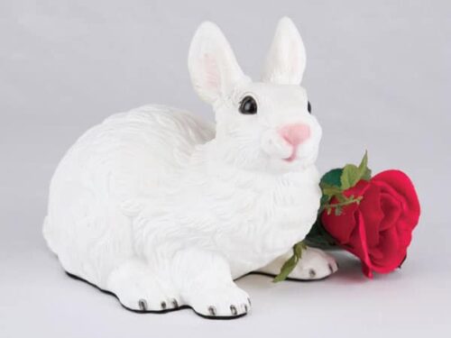 Rabbit - All White figurine cremation urn for ashes