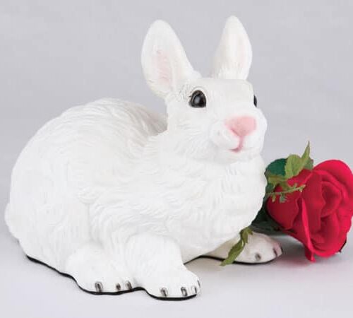 Rabbit - All White figurine cremation urn for ashes