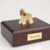 Afghan hound figurine cremation urn w/wood box,