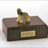 Afghan hound figurine cremation urn w/wood box,