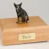 Australian Cattle Dog figurine cremation urn w/wood box