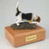 Beagle Dog figurine cremation urn w/wood box