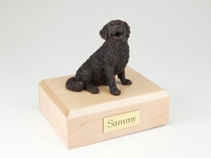 Bernese Mountain Dog figurine cremation urn w/wood box