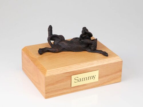 Bloodhound figurine cremation urn w/wood box