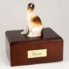 Borzoi figurine cremation urn w/wood box