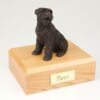 Bouvier figurine cremation urn w/wood box