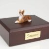 Boxer figurine cremation urn w/wood box