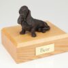 Basset Hound Dog figurine cremation urn w/wood box