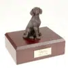 Beagle Dog figurine cremation urn w/wood box