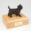 Cairn Terrier figurine cremation urn w/wood box