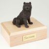 Bronze Look Chow Chow figurine cremation urn w/wood box