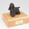 Bronze Look Cocker Spaniel figurine cremation urn w/wood box