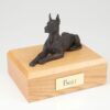 Bronze look Great Dane figurine cremation urn w/wood box