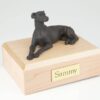 Bronze look Greyhound figurine cremation urn w/wood box