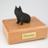 Brussels Griffon figurine cremation urn w/wood box