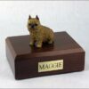 Brussels Griffon figurine cremation urn w/wood box