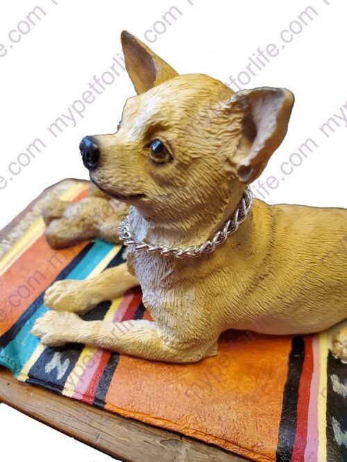 Chihuahua dog figurine cremation urn, 1545, side view