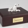 Dalmatian figurine cremation urn w/wood box