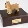 English Cocker Spaniel figurine cremation urn w/wood box