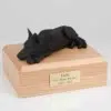 German Shepherd figurine cremation urn w/wood box