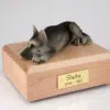 German Shepherd figurine cremation urn w/wood box