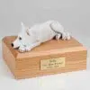 German Shepherd figurine cremation urn w/wood box