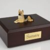 German Shepherd figurine cremation urn w/wood box