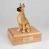 Great Dane figurine cremation urn w/wood box