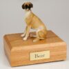 Great Dane figurine cremation urn w/wood box