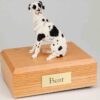 Great Dane figurine cremation urn w/wood box