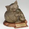 Gold finish cat urn for cremation ashses