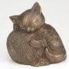 Bronze finish cat urn