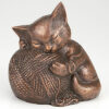 Copper finish cat urn