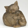 gold finish cat urn