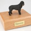 Portuguese Water Dog figurine cremation urn w/wood box