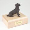 Bronze look Jack Russell Terrier figurine cremation urn w/wood box