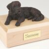 Bronze-look Saint Bernard figurine cremation urn w/wood box