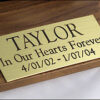 Brass nameplate for memorial urns. Includes free engraving.