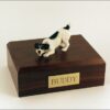 Jack Russell Terrier figurine cremation urn w/wood box