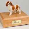 King Charles Spaniel figurine cremation urn w/wood box