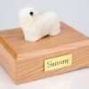 Komondor figurine cremation urn w/wood box