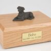 Chocolate Lab figurine cremation urn w/wood box