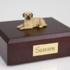 Mastiff figurine cremation urn w/wood box