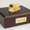 Pekingese figurine cremation urn w/wood box