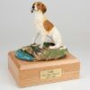 Pointer figurine cremation urn w/wood box